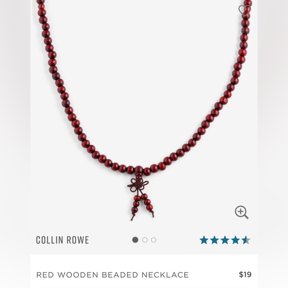 🔴 NWOT RED WOODEN BEADED NECKLACE JEWELRY - Picture 1 of 7